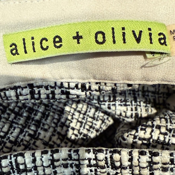 Alice + Olivia Black and White Tweed Mini Skirt - Picture 2 of 2